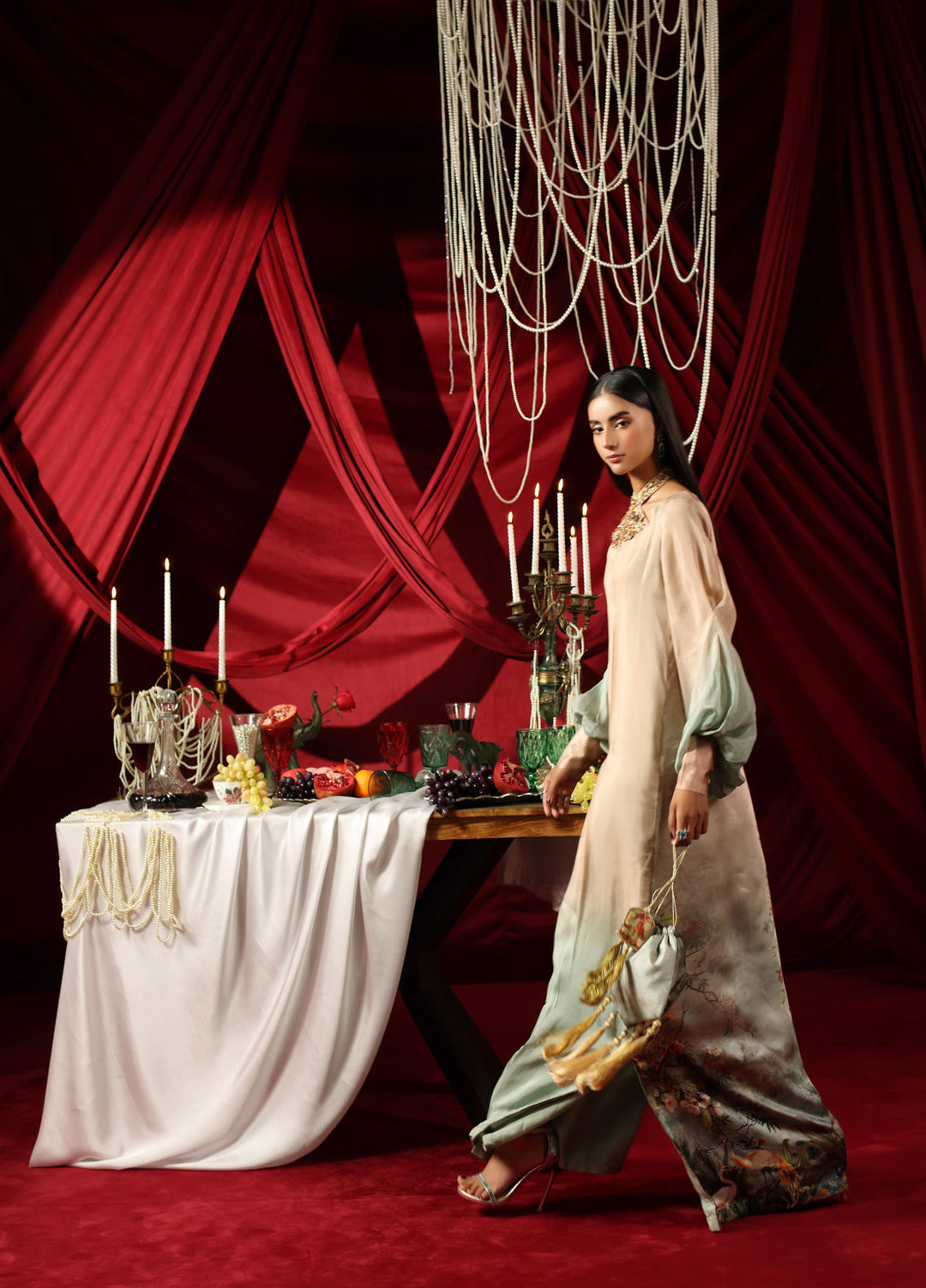 The Glamorous by Musferah Saad RTW Hand work Silk 1 Piece Ombre Grace - Eid Collection