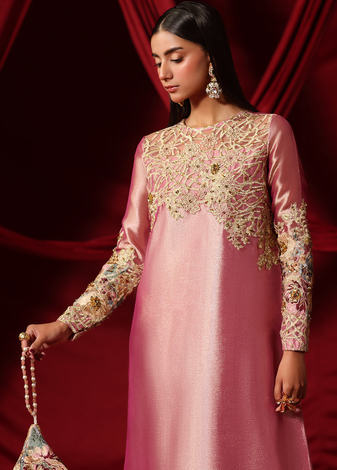 The Glamorous by Musferah Saad RTW Embroidered Tissue 1 Piece Valentina - Eid Collection