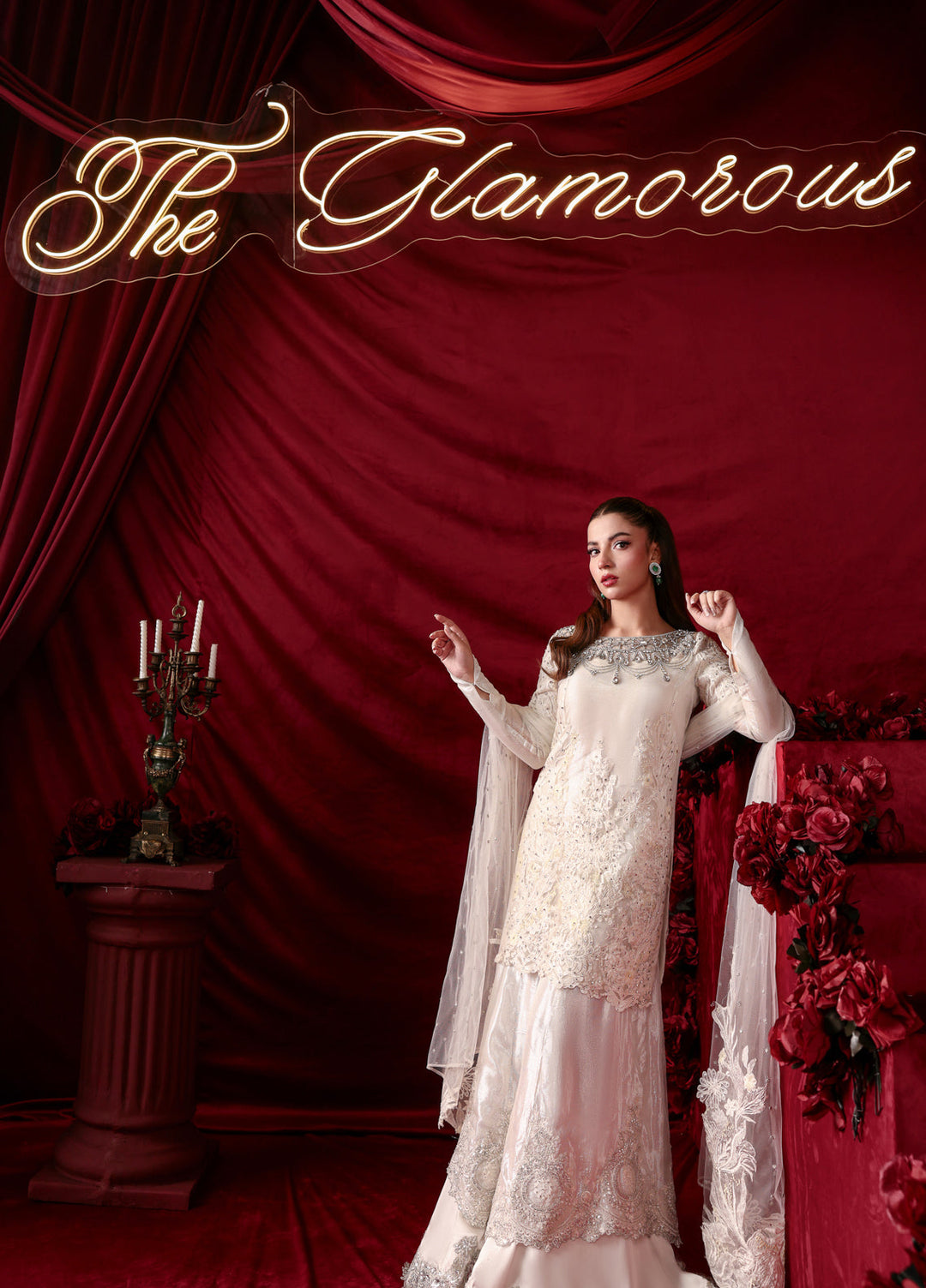 The Glamorous by Musferah Saad RTW Hand work Chiffon 3 Piece Suit Asteria - Eid Collection