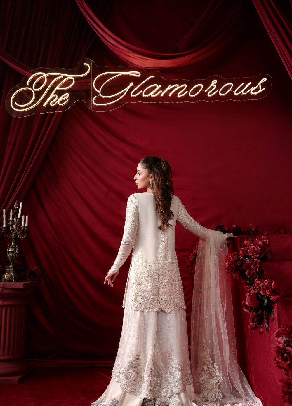 The Glamorous by Musferah Saad RTW Hand work Chiffon 3 Piece Suit Asteria - Eid Collection