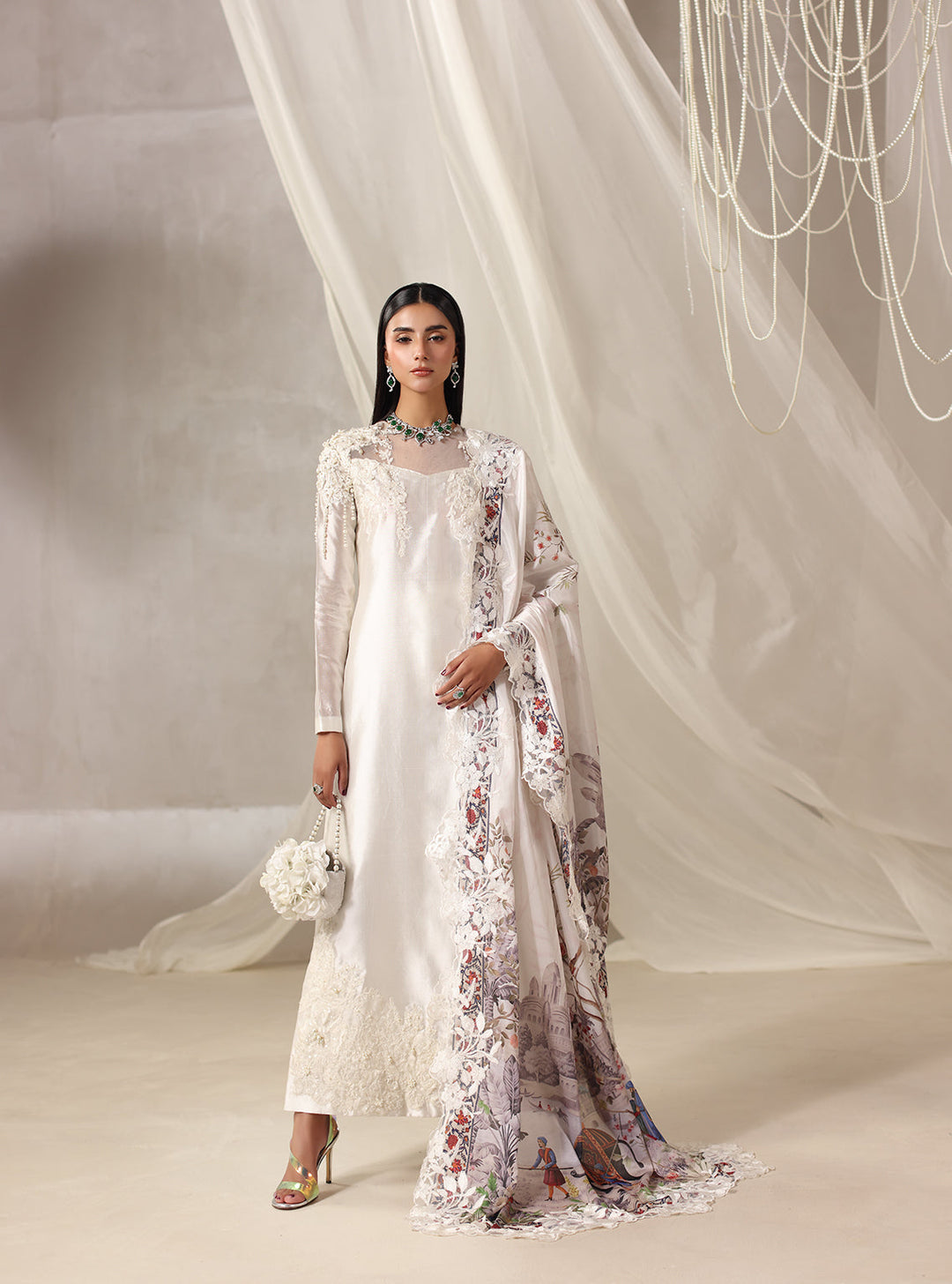 Twilight by Musferah Saad RTW Hand work Raw Silk 3 Piece Suit Aria - Eid Collection