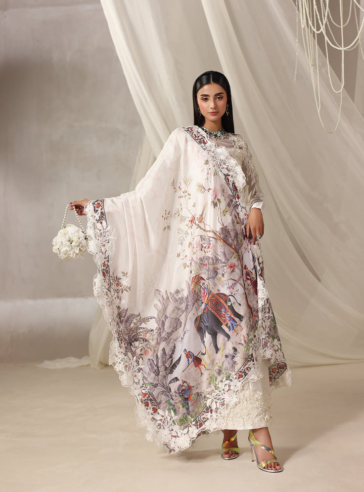 Twilight by Musferah Saad RTW Hand work Raw Silk 3 Piece Suit Aria - Eid Collection
