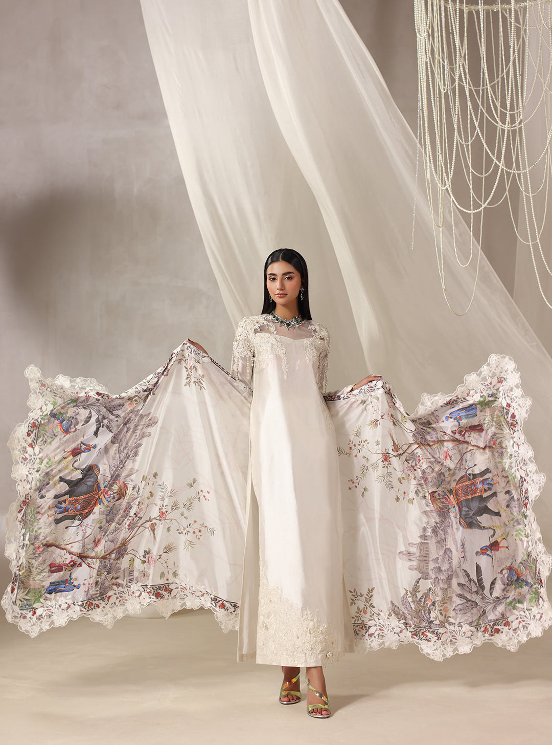 Twilight by Musferah Saad RTW Hand work Raw Silk 3 Piece Suit Aria - Eid Collection