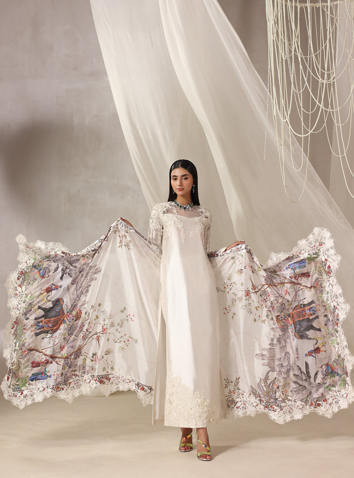 Twilight by Musferah Saad RTW Hand work Raw Silk 3 Piece Suit Aria - Eid Collection