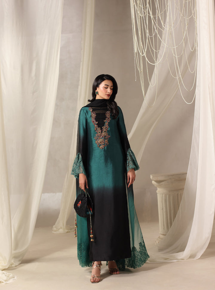 Twilight by Musferah Saad RTW Hand work Tissue Silk 3 Piece Suit Celestia - Eid Collection