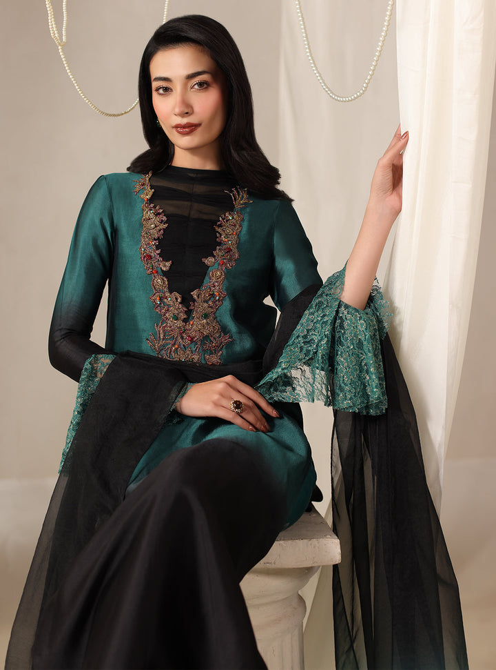 Twilight by Musferah Saad RTW Hand work Tissue Silk 3 Piece Suit Celestia - Eid Collection