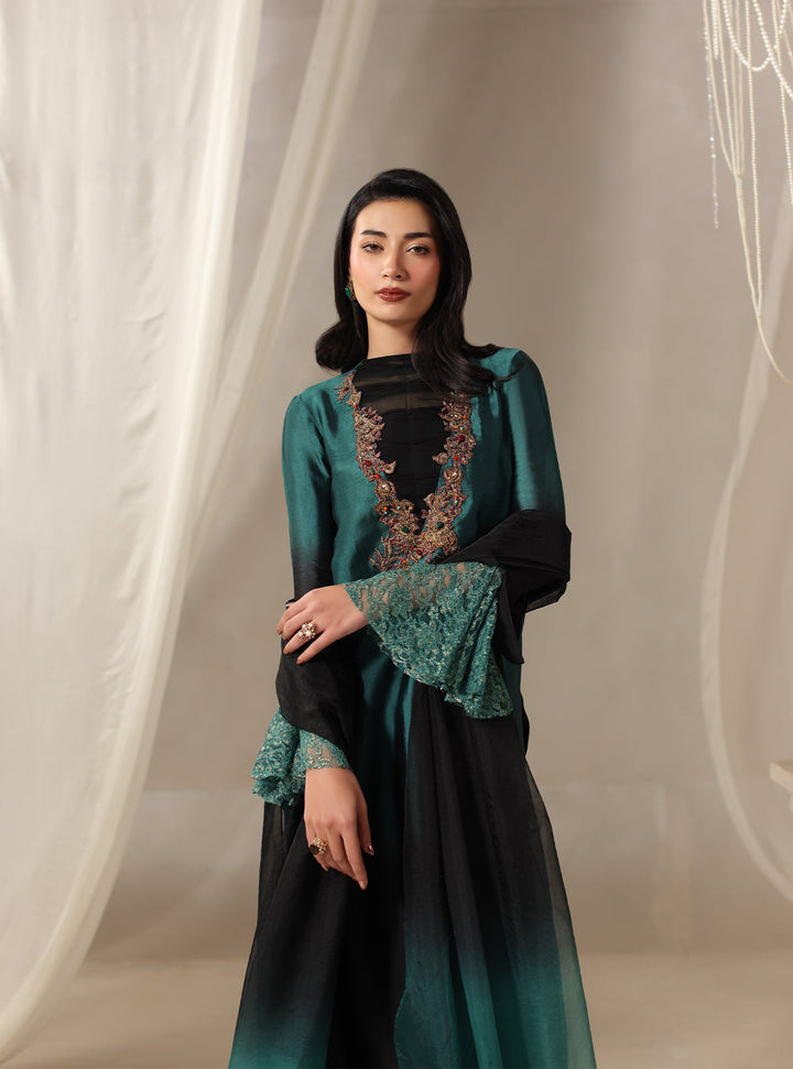 Twilight by Musferah Saad RTW Hand work Tissue Silk 3 Piece Suit Celestia - Eid Collection