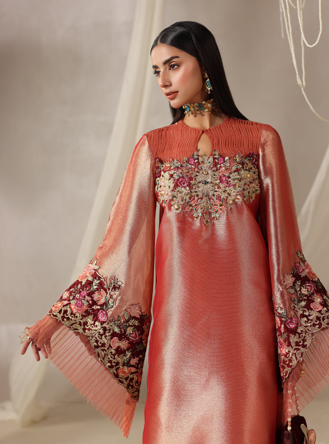 Twilight by Musferah Saad RTW Hand work Tissue 1 Piece Coraline - Eid Collection