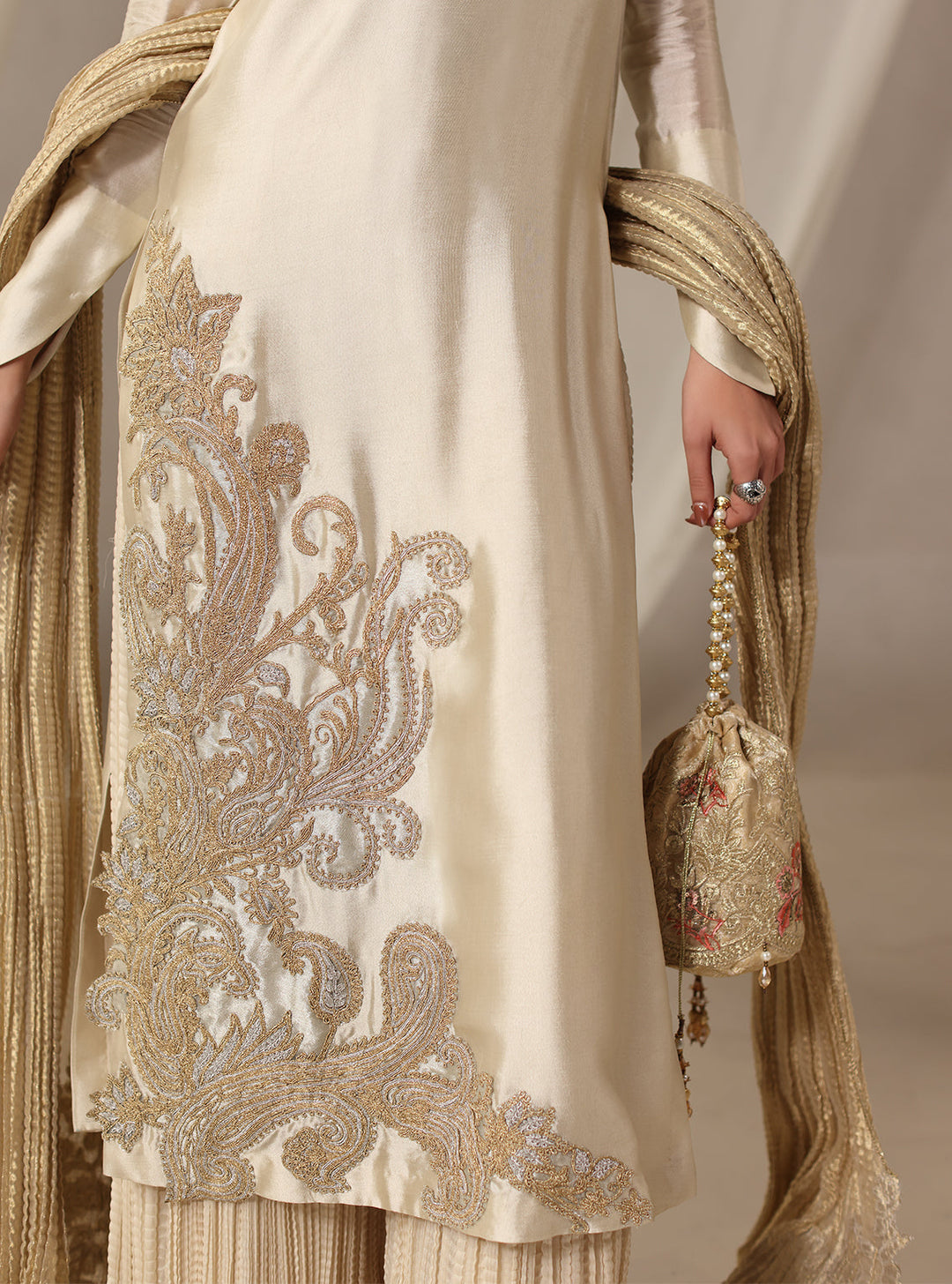 Twilight by Musferah Saad RTW Hand work Tissue Silk 3 Piece Suit Lyra - Eid Collection