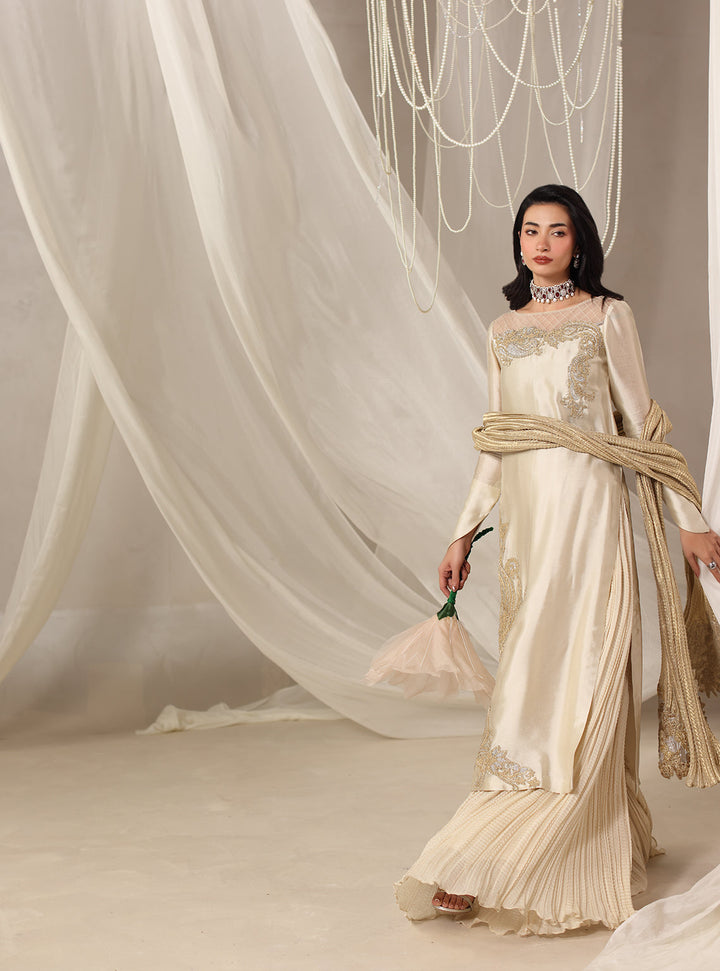 Twilight by Musferah Saad RTW Hand work Tissue Silk 3 Piece Suit Lyra - Eid Collection