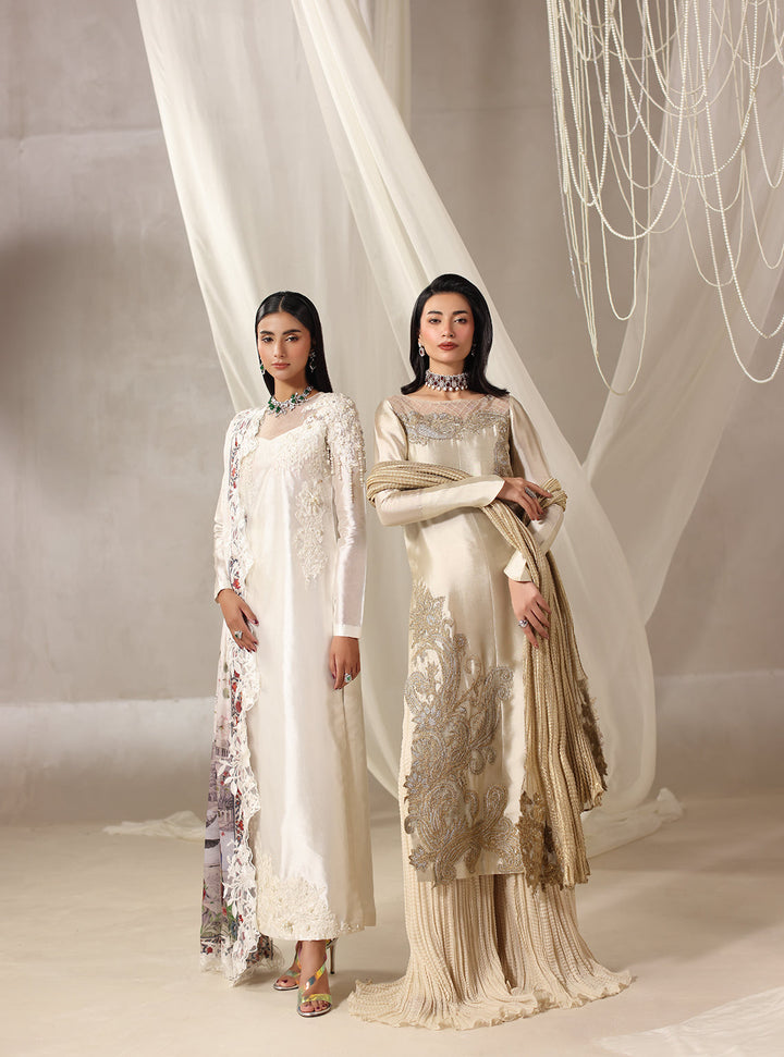 Twilight by Musferah Saad RTW Hand work Tissue Silk 3 Piece Suit Lyra - Eid Collection