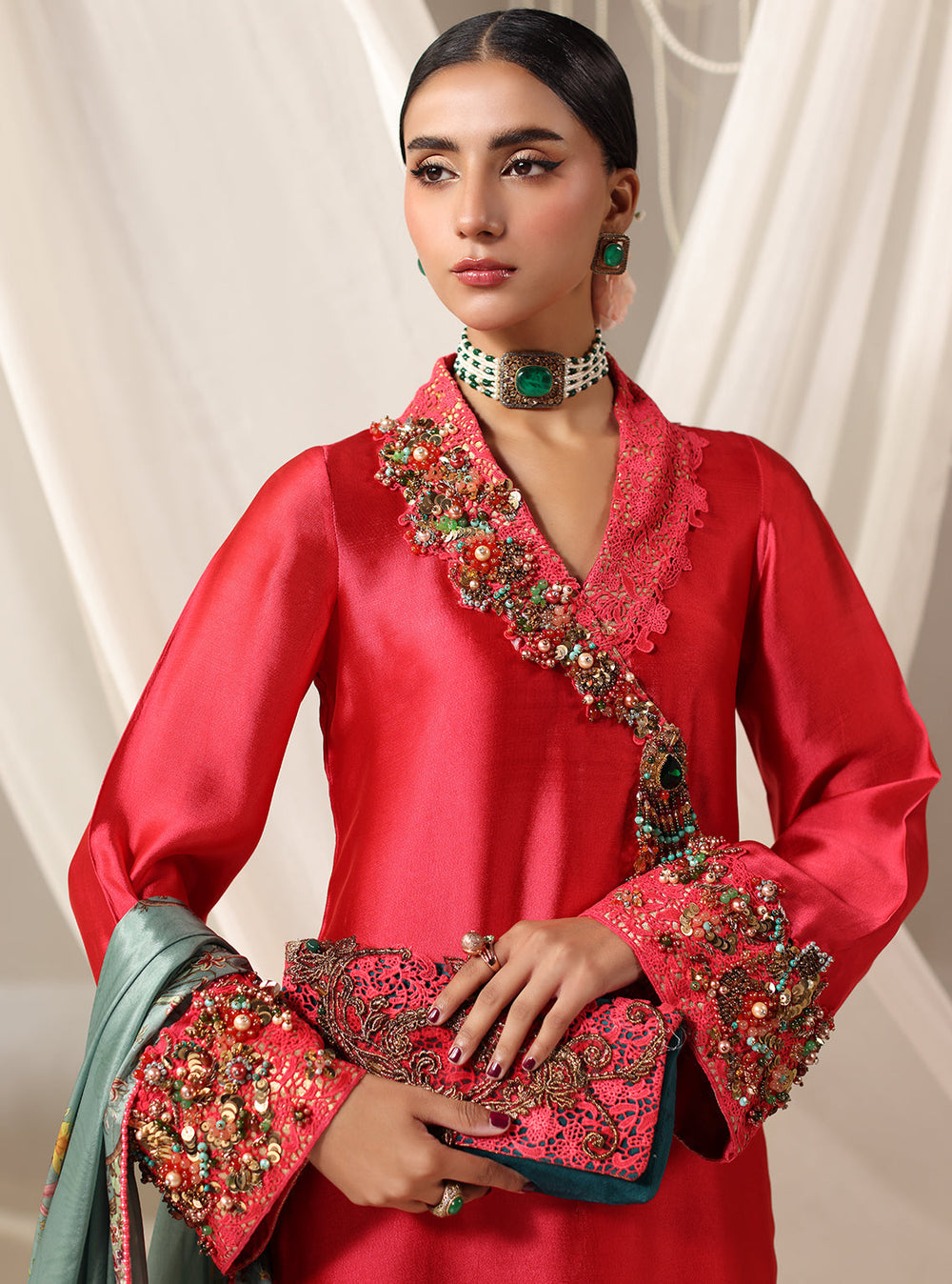 Twilight by Musferah Saad RTW Embroidered Tissue Silk 3 Piece Suit Elara - Eid Collection