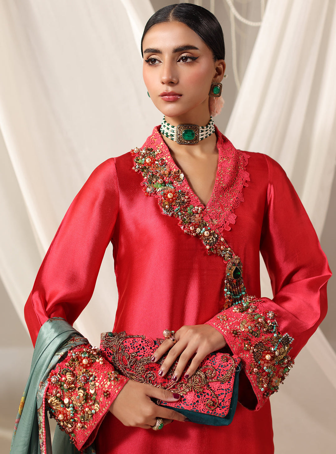 Twilight by Musferah Saad RTW Embroidered Tissue Silk 3 Piece Suit Elara - Eid Collection