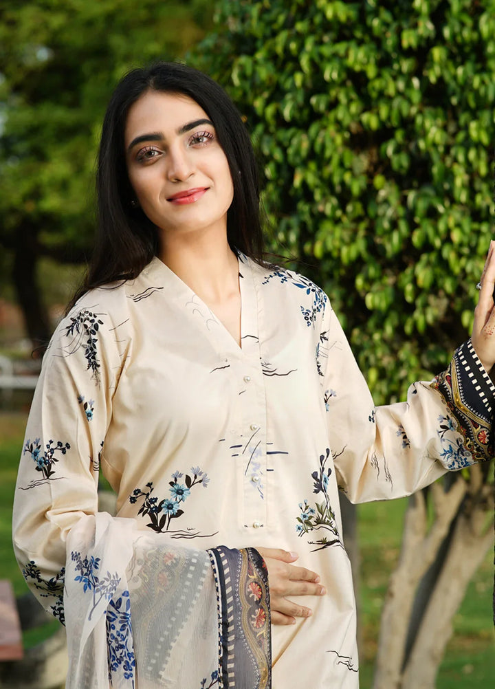 Ileen by naba bilal Unstitched Printed Lawn 3 Piece Suit IN26UPL Lina - Casual Collection