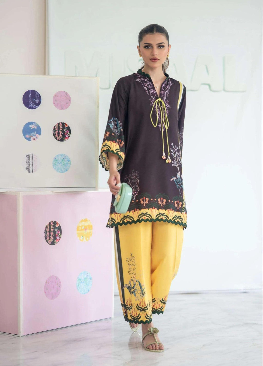 Misaal by Ayesha Somaya Charmed RTW Printed Cotton Silk 2 Piece Suit Coco Girl - Casual Collection