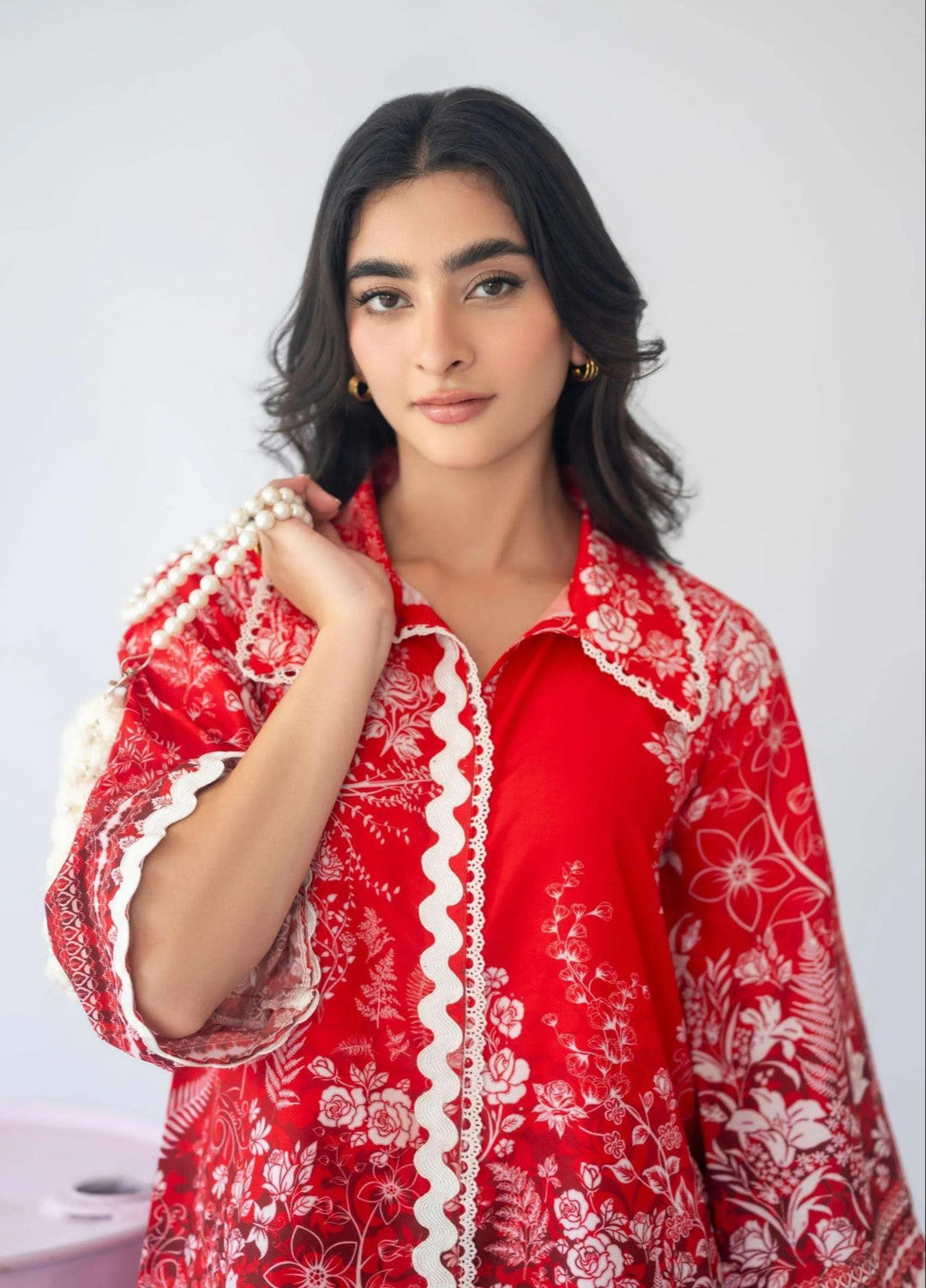 Misaal by Ayesha Somaya Charmed RTW Printed Cotton Silk 2 Piece Suit Spicy Rose - Casual Collection