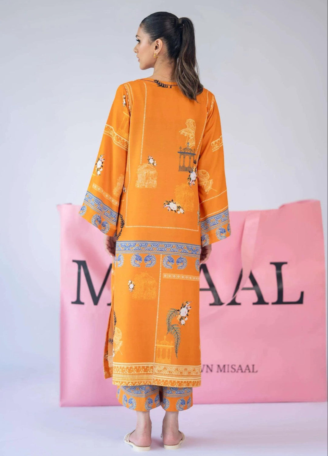 Misaal by Ayesha Somaya Charmed RTW Printed Cotton Silk 2 Piece Suit Citrus Hour - Casual Collection