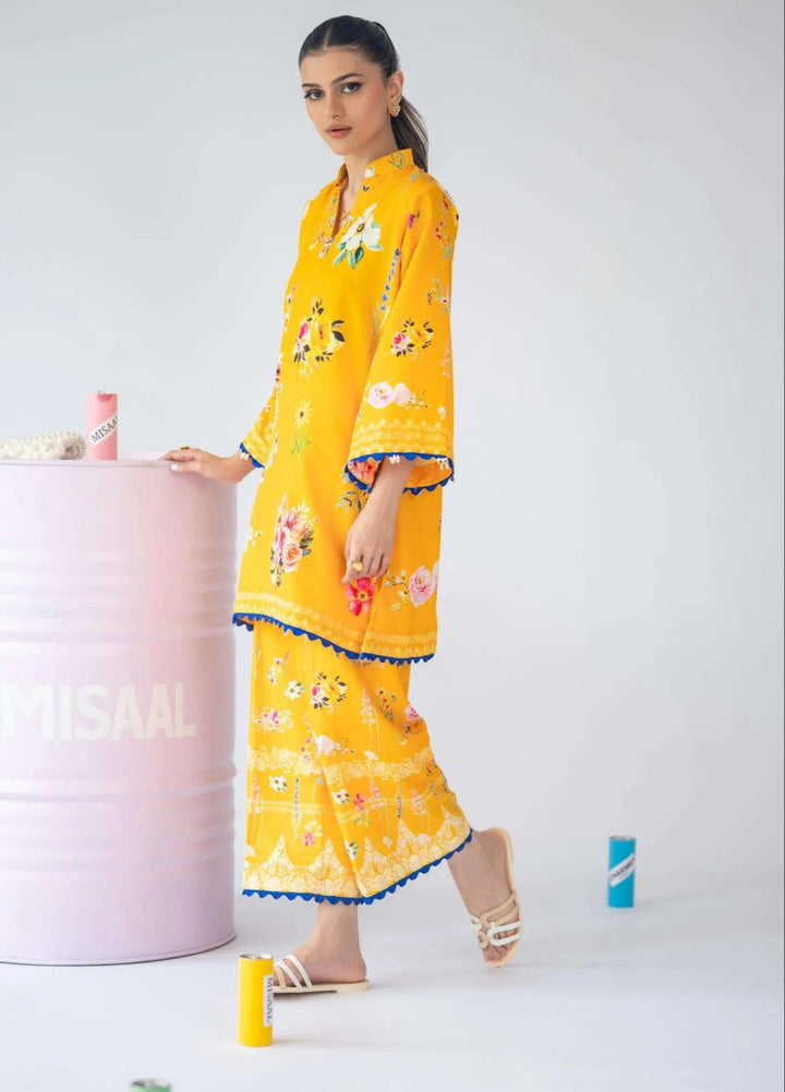 Misaal by Ayesha Somaya Charmed RTW Printed Cotton Silk 2 Piece Suit Hello Sunshine - Casual Collection