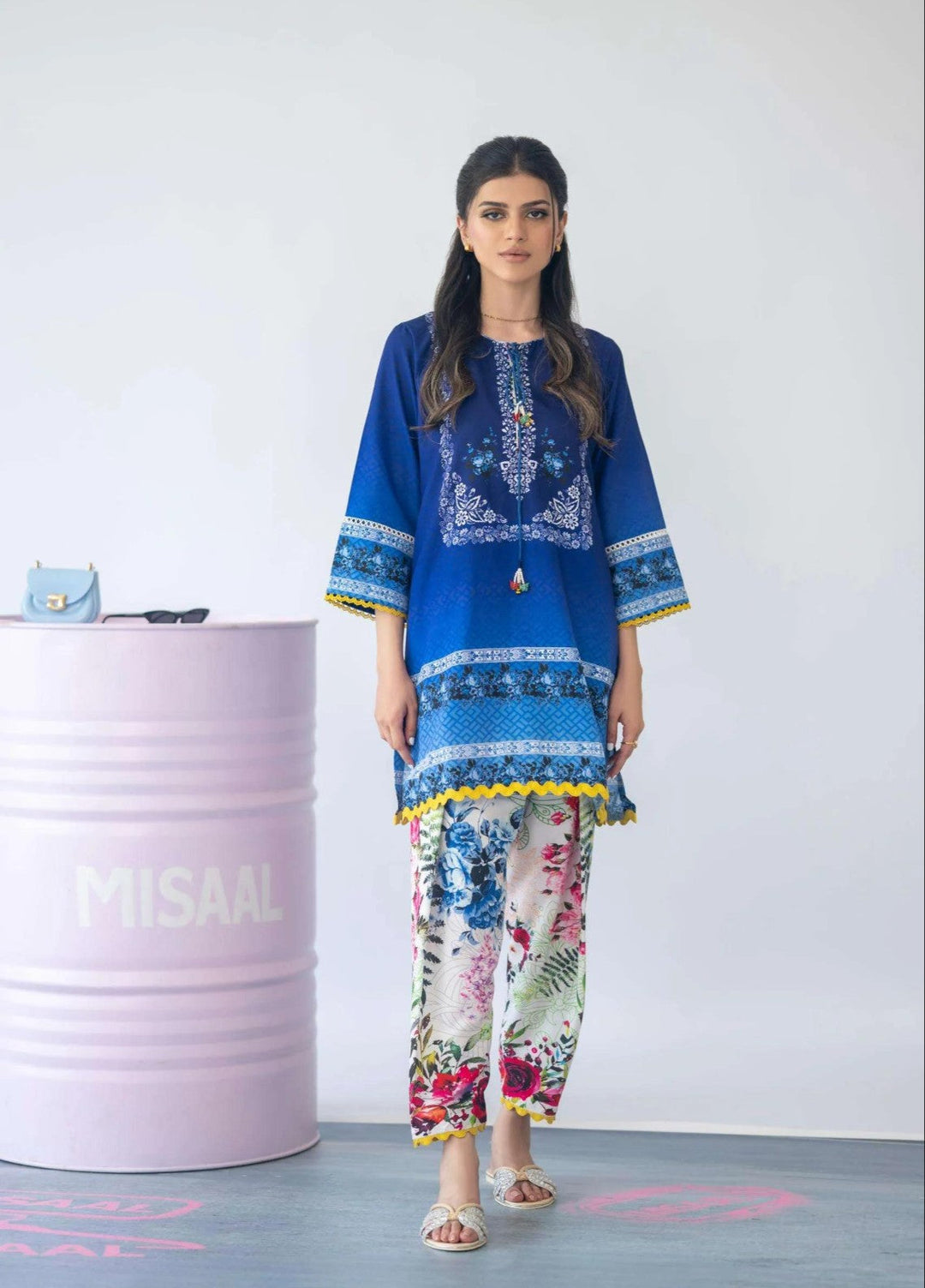 Misaal by Ayesha Somaya Charmed RTW Printed Cotton Silk 2 Piece Suit Lush Crush - Casual Collection