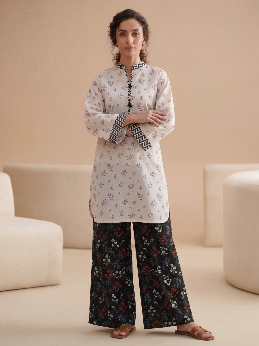 Impulse Wear by Ruby Suleiman RTW Printed Poly 2 Piece Suit Noir Hit - Casual Collection