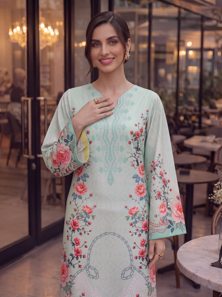 Impulse Wear by Ruby Suleiman RTW Printed Crepe 1 Piece Mint Bloom - Casual Collection