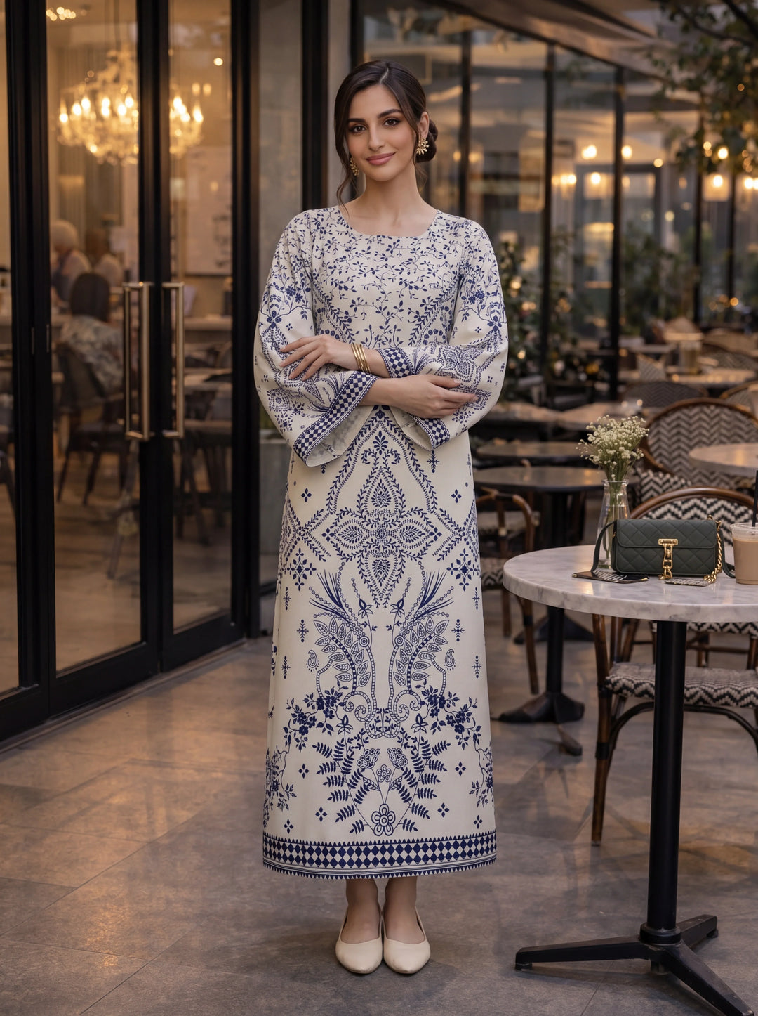 Impulse Wear by Ruby Suleiman RTW Printed Crepe 1 Piece Ivory Ink - Casual Collection