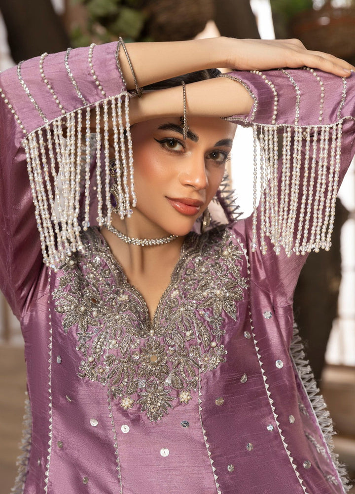 Afsana e Noor by Ibraysha RTW Hand work Raw Silk 3 Piece Suit Mahtab-E-Kasni - Wedding Collection