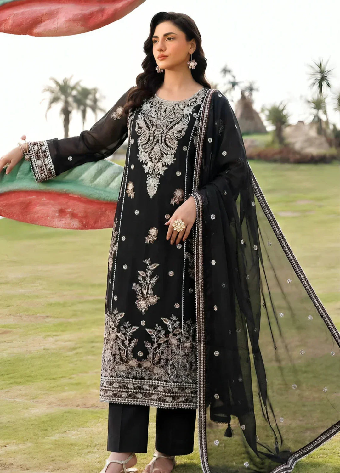 Stitching Cotton Unstitched Embroidered Chiffon 3 Piece Suit WFCU-04 Festive Collection