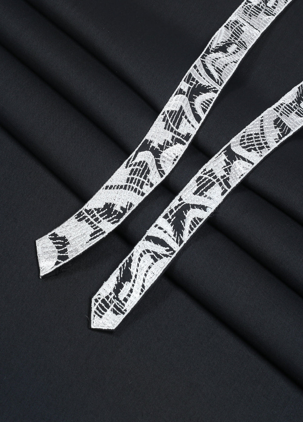 Monochrome by Fabrich Mens Unstitched Embroidered Wash N Wear 2 Piece Suit Bann-Placket Black Casual Collection