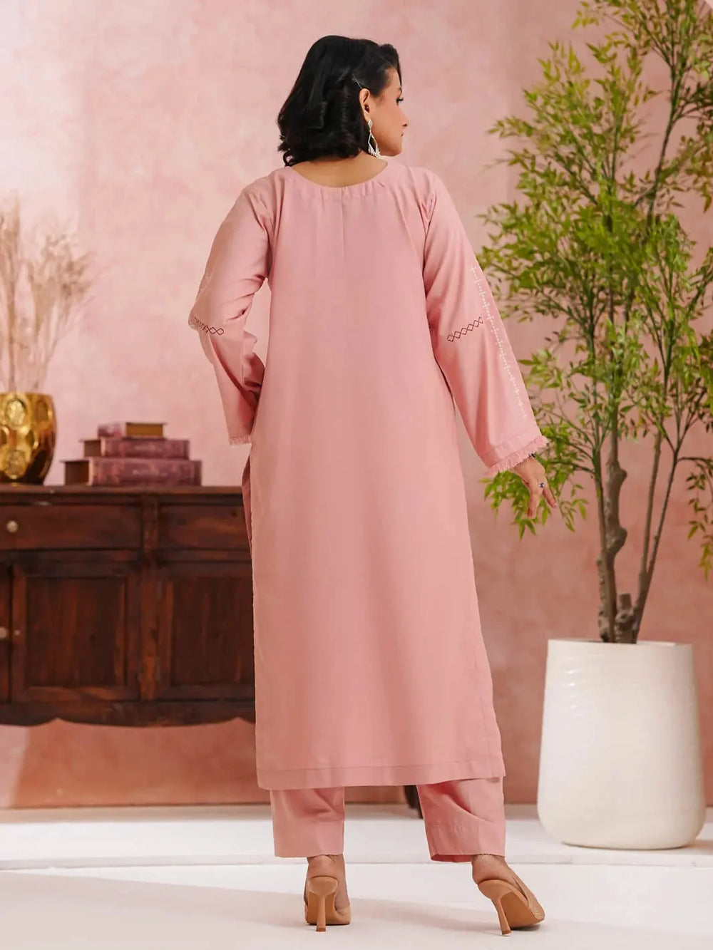 TNG Women RTW Solids Wash N Wear Co-Ord Set Suit Zubiya Casual Collection