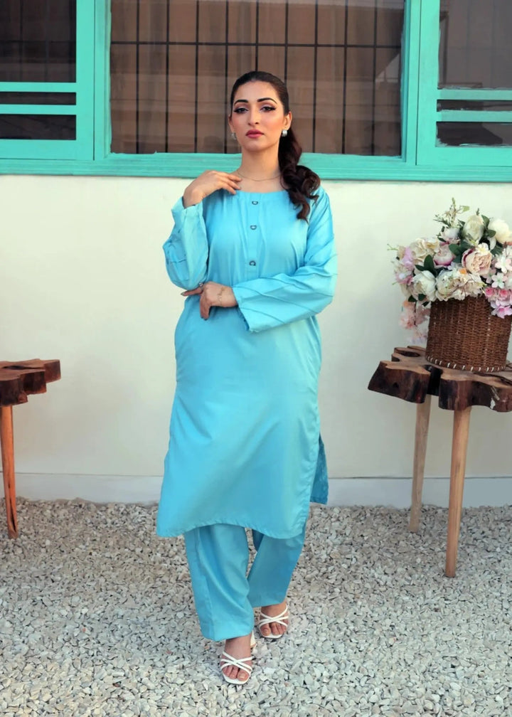 TNG Women RTW Solids Wash N Wear Co-Ord Set Suit Ansha Casual Collection