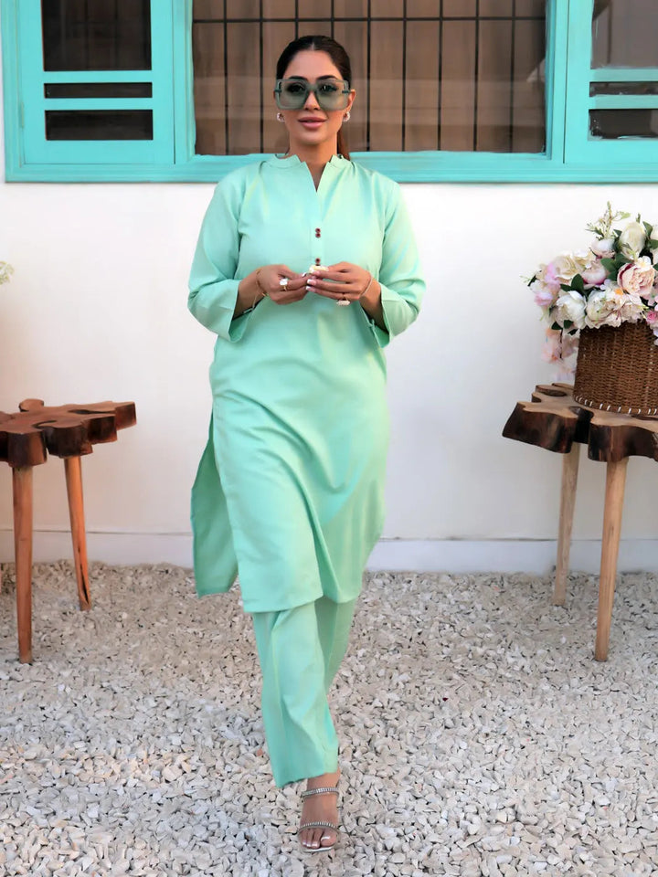 TNG Women RTW Solids Wash N Wear Co-Ord Set Suit Haniya Casual Collection