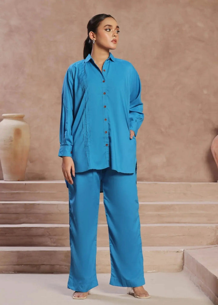 TNG Women RTW Solids Wash N Wear Co-Ord Set Suit Veena Casual Collection