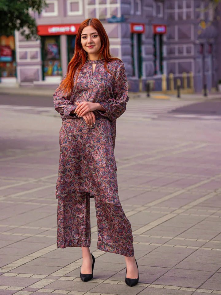 TNG Women RTW Printed Shamooz Co-Ord Set Suit Aroma Casual Collection
