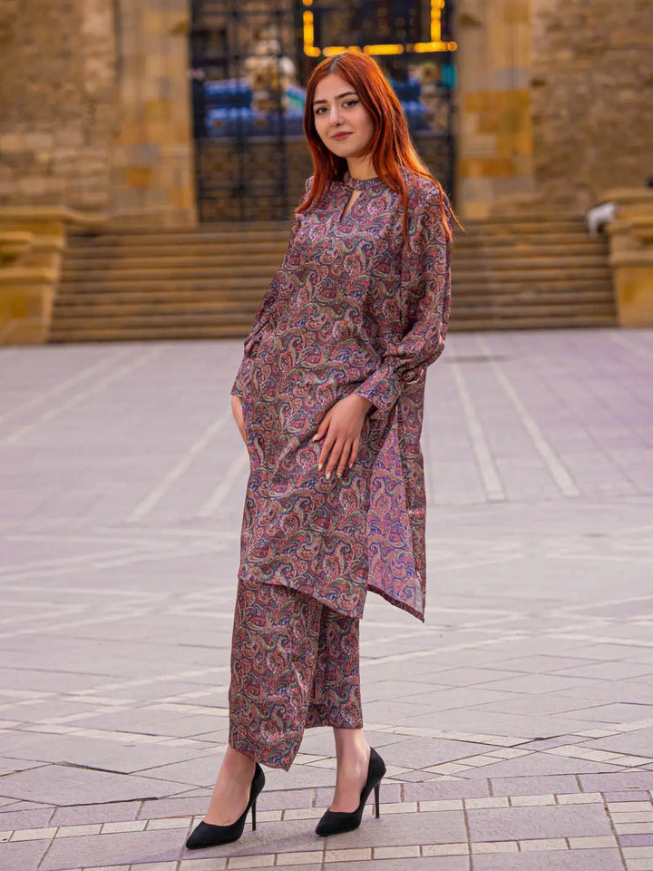 TNG Women RTW Printed Shamooz Co-Ord Set Suit Aroma Casual Collection