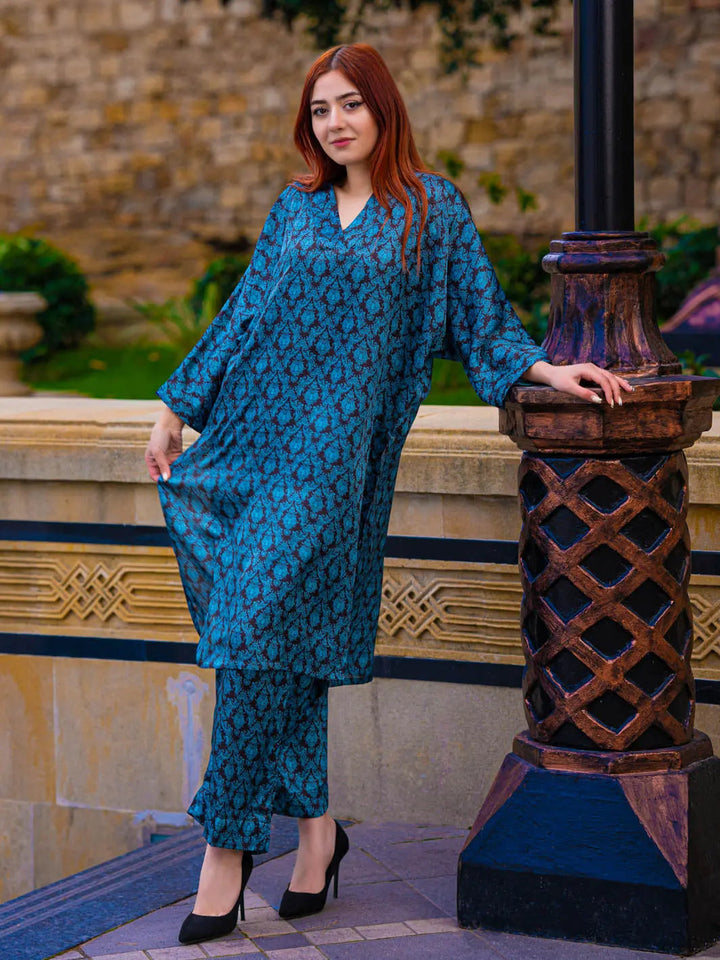 TNG Women RTW Printed Shamooz Co-Ord Set Suit Aina Casual Collection