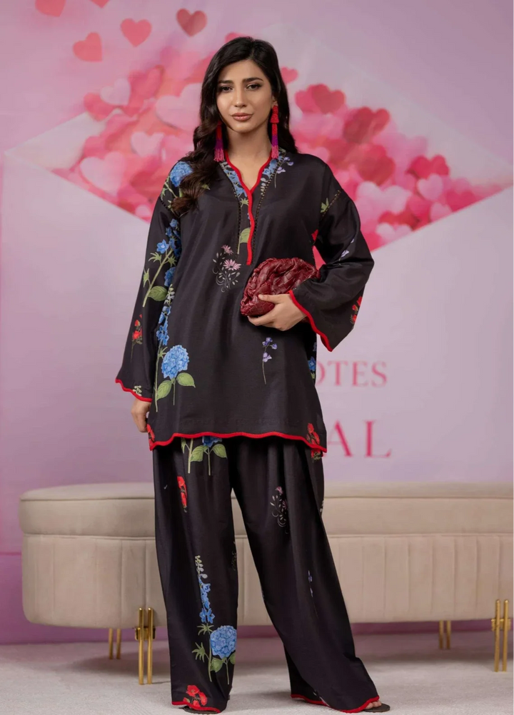 Love Notes Misaal by Ayesha Somaya RTW Printed Lawn Silk 2 Piece Suit Ebony Casual Collection