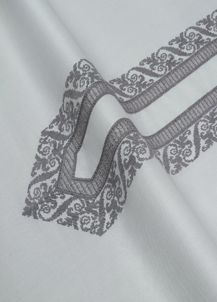 Cotton Valley by Fabrich Unstitched Embroidered Cotton 2 Piece Suit Slate Casual Collection
