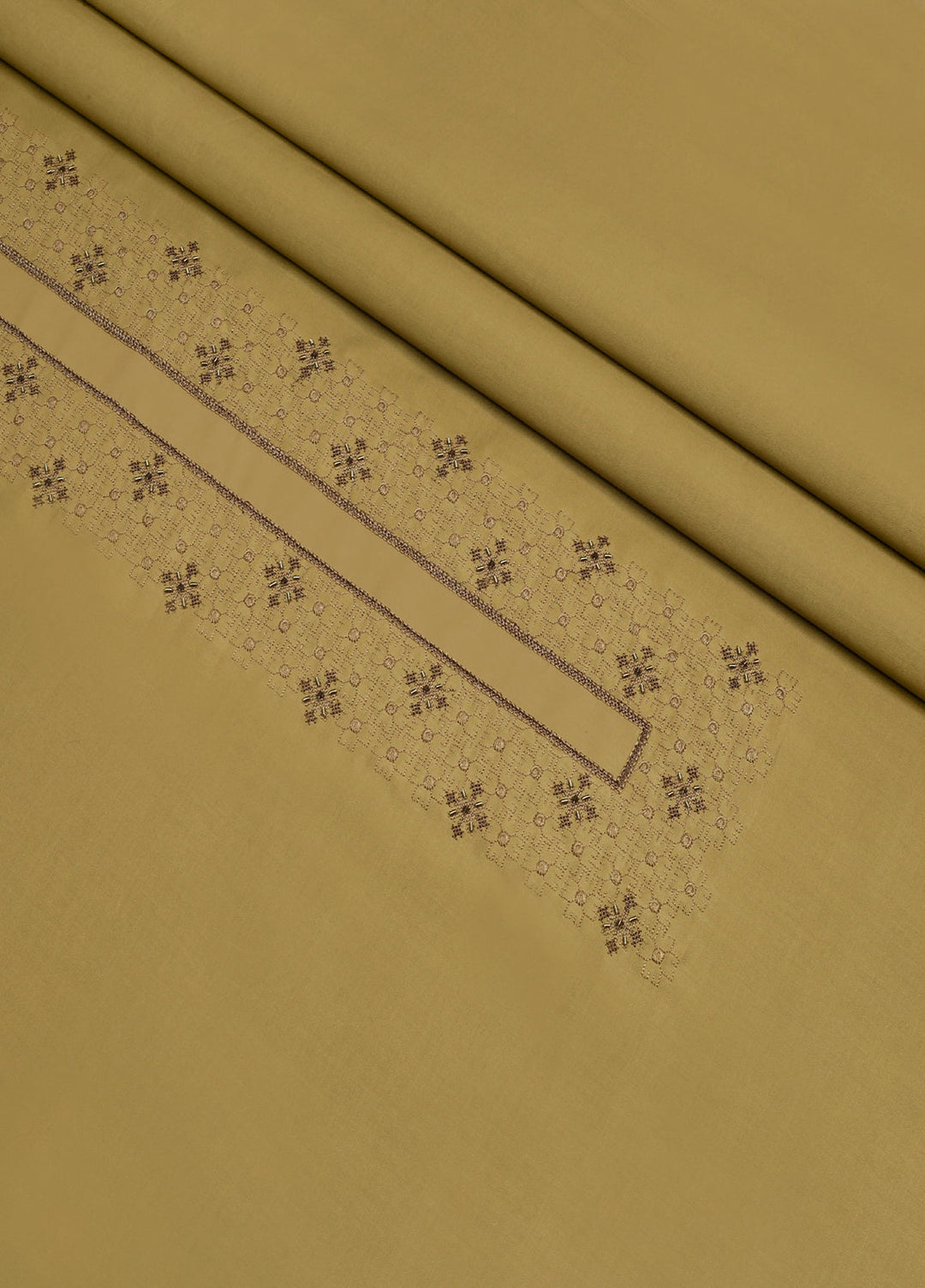 Cotton Valley by Fabrich Unstitched Embroidered Cotton 2 Piece Suit Antique-Gold Casual Collection