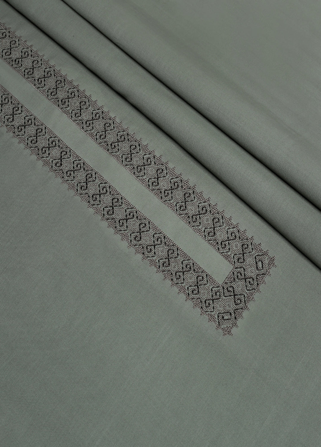 Cotton Valley by Fabrich Unstitched Embroidered Cotton 2 Piece Suit Moss Casual Collection