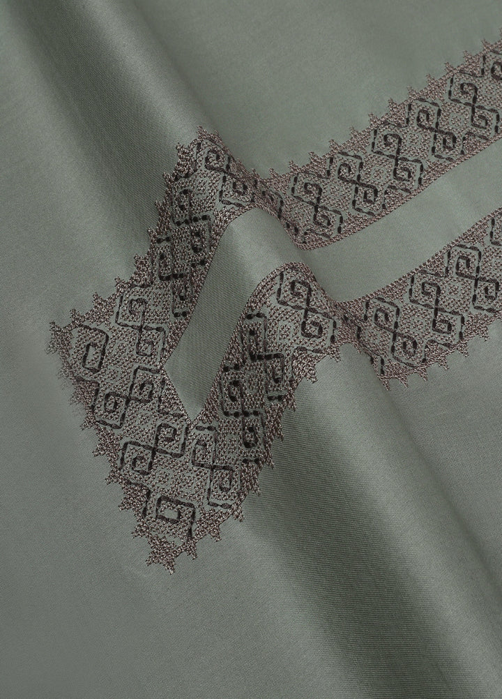 Cotton Valley by Fabrich Unstitched Embroidered Cotton 2 Piece Suit Moss Casual Collection