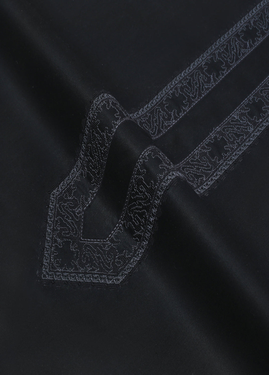 Cotton Valley by Fabrich Unstitched Embroidered Cotton 2 Piece Suit Black Casual Collection