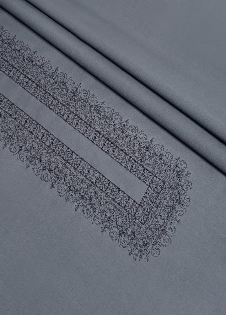 Cotton Valley by Fabrich Unstitched Embroidered Cotton 2 Piece Suit Grey Casual Collection