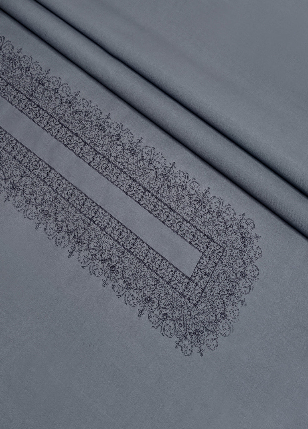 Cotton Valley by Fabrich Unstitched Embroidered Cotton 2 Piece Suit Grey Casual Collection