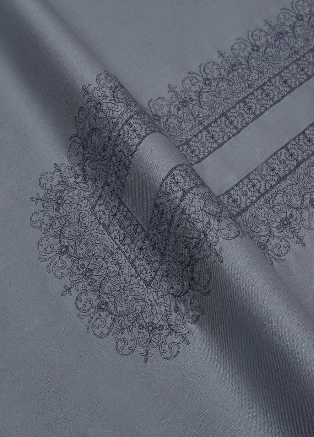 Cotton Valley by Fabrich Unstitched Embroidered Cotton 2 Piece Suit Grey Casual Collection