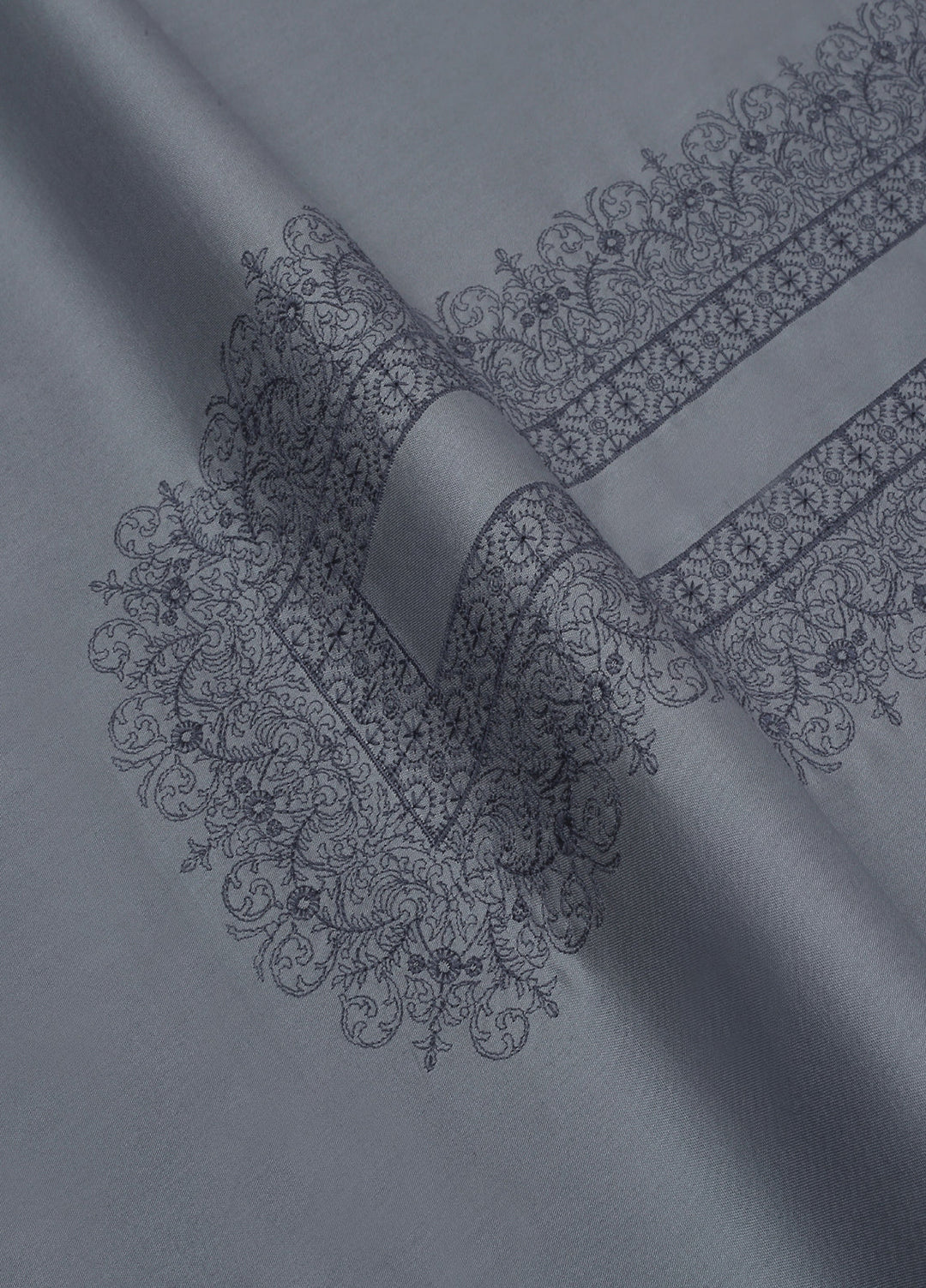 Cotton Valley by Fabrich Unstitched Embroidered Cotton 2 Piece Suit Grey Casual Collection