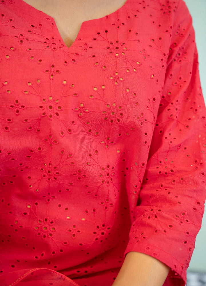 Naaz Couture RTW Chikankari Silk 3 Piece Suit Suit-Pink Festive Collection