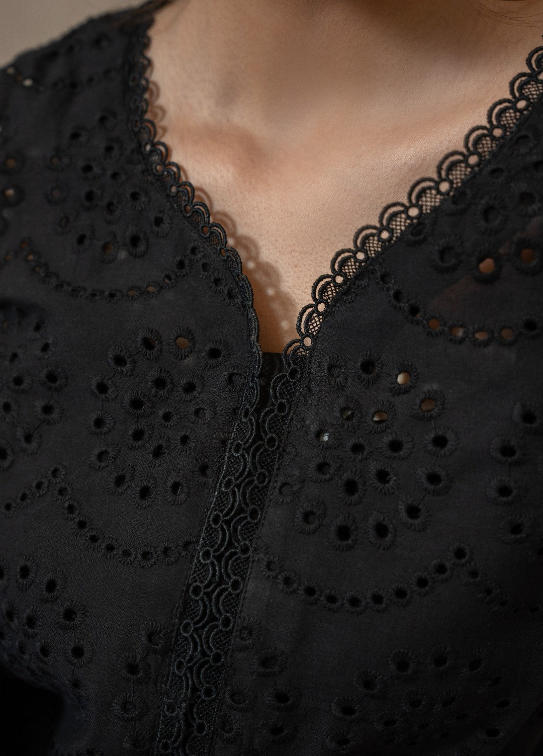 Naaz Couture RTW Chikankari Silk 3 Piece Suit Suit-Black Festive Collection