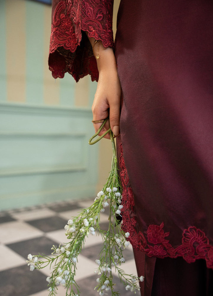 Naaz Couture RTW Embroidered Silk 3 Piece Suit Suit-Maroon Festive Collection