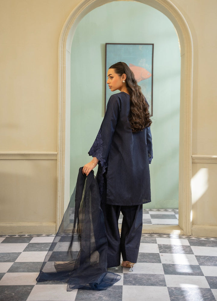 Naaz Couture RTW Embroidered Silk 3 Piece Suit Suit-Navy Blue Festive Collection